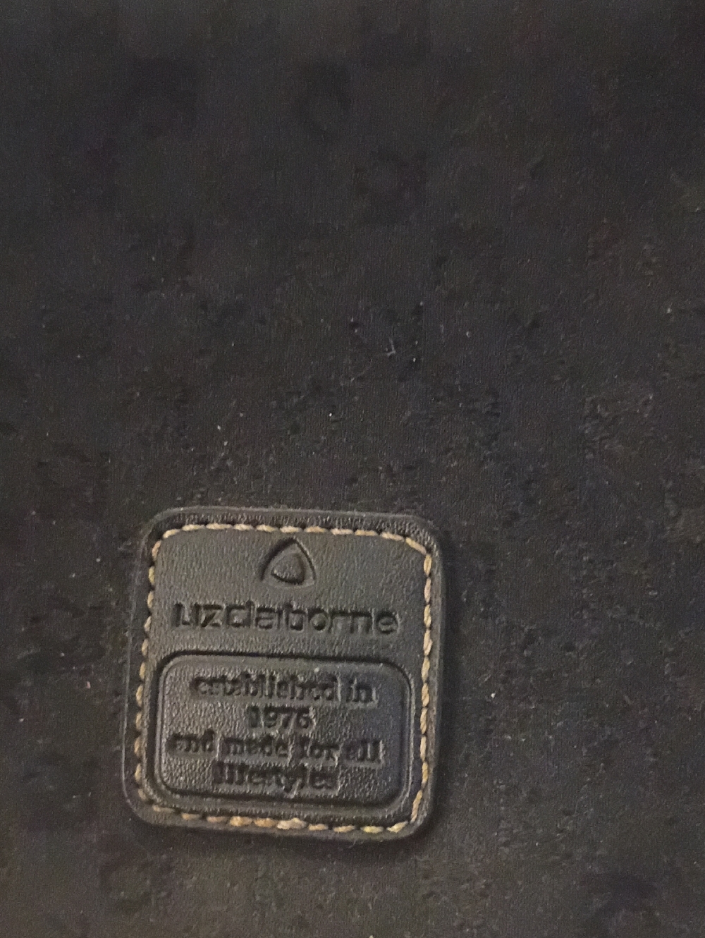 Liz Claiborne Black Shoulder Bag with Leather Logo Patch